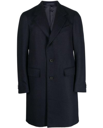 Caruso Notched-Collar Single-Breasted Coat - Blue