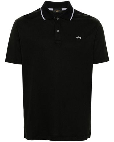 Paul & Shark Logo-Patch Polo Shirt - Black