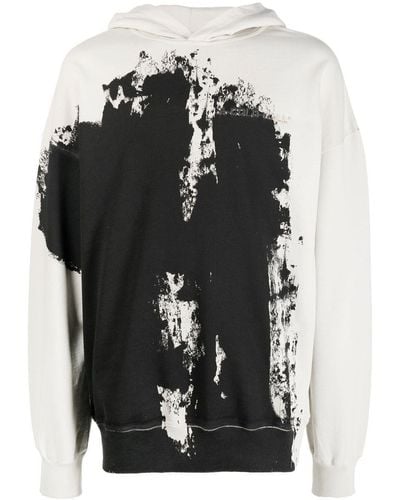 A_COLD_WALL* Paint-print Cotton Hoodie - Black