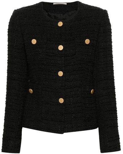 Tagliatore Long-Sleeve Tweed Jacket - Black