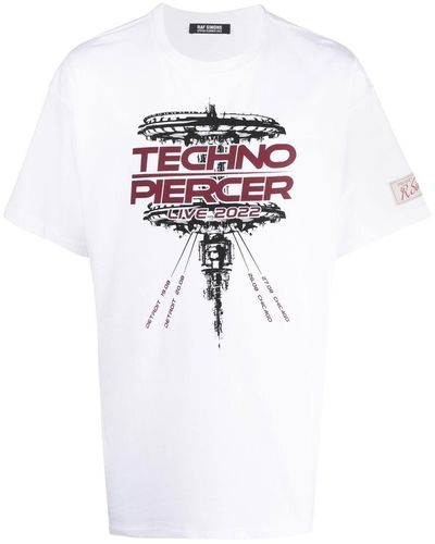 Raf Simons Techno Piercer-print T-shirt - White