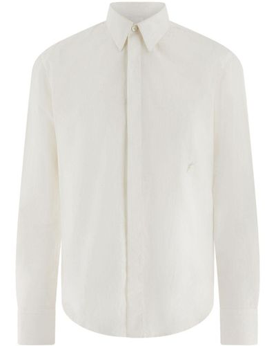 Ferragamo Monogramed Cotton Shirt - White