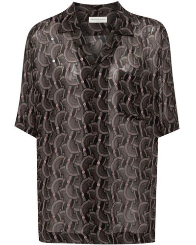 Dries Van Noten Sequins And Bead Embellished Shirt - Black