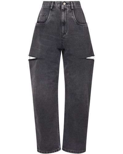 Maison Margiela High-Rise Tapered Jeans - Grey