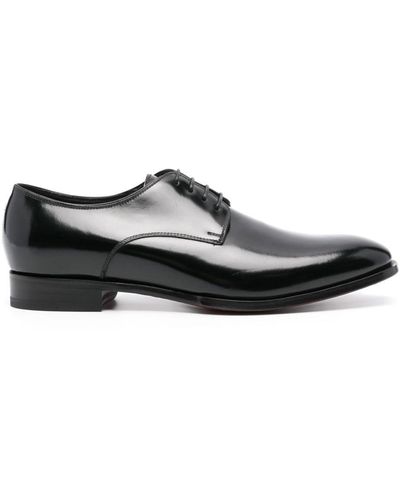 Tagliatore Paneled Patent Leather Oxford Shoes - Black