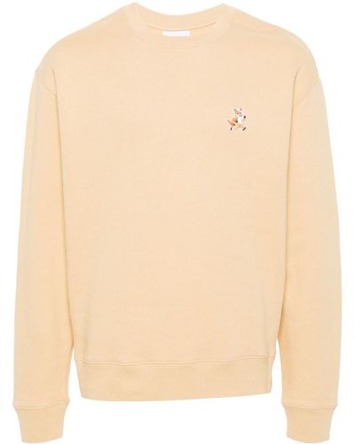 Maison Kitsuné Speedy Fox Cotton Sweatshirt - Natural