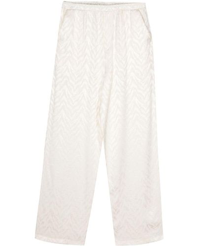 FAMILY FIRST Patterned-Jacquard Straight-Leg Trousers - White