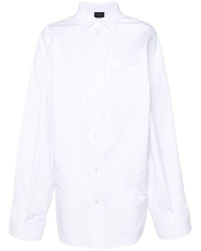 Balenciaga Asymmetric Poplin Shirt - White