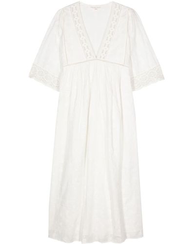 Louise Misha Majorelle V-Neck Midi Dress - White
