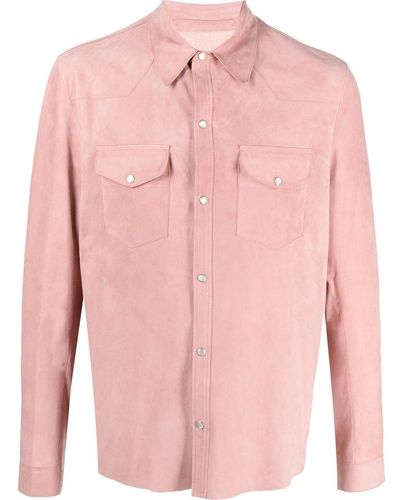 Salvatore Santoro Button-up Leather Shirt - Pink