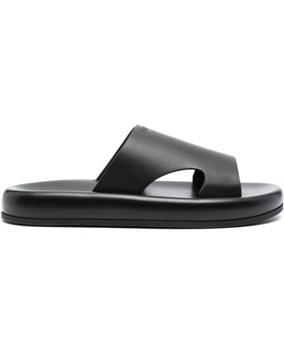 Ferragamo Cut-Out Leather Sandals - Black