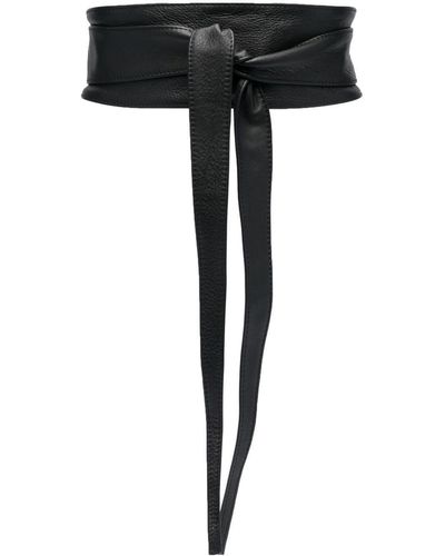 FEDERICA TOSI Tie-fastening Leather Belt - Black