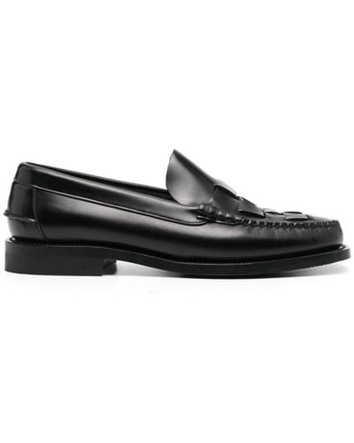 Hereu Nombela Interwoven Leather Loafers - Black