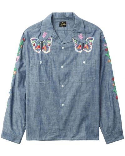 Needles Embroidered Western Shirt - Blue