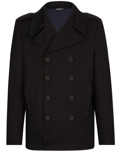 Dolce & Gabbana Cotton Double-Breasted Blazer - Black