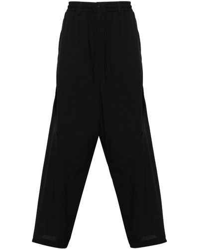 Y-3 Logo-Printed Panelled Track Trousers - Black
