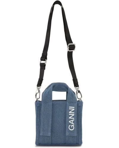 Ganni Tech Denim Mini Bag - Blue