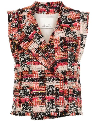 Isabel Marant Djiroy Tweed Vest - Red