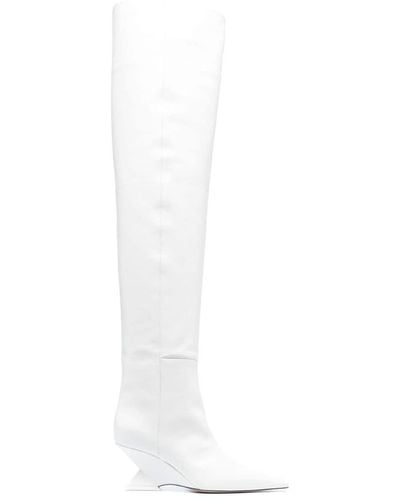 The Attico Cheope 80Mm Leather Boots - White