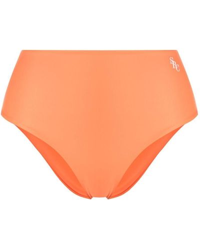Sporty & Rich Brigitte High-Waisted Bikini Bottoms - Orange