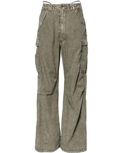 R13 Garment-Dyed Cotton Trousers - Grey