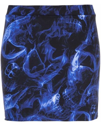 Vetements Smoke Graphic-print Mini Skirt - Blue