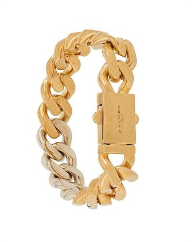 Saint Laurent Two-Tone Chain-Link Bracelet - Metallic