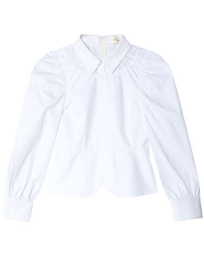 ShuShu/Tong Curved-hem Cotton Shirt - White