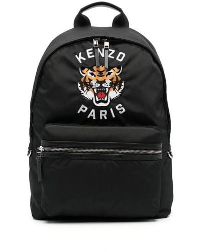 KENZO Tiger-Motif Backpack - Black