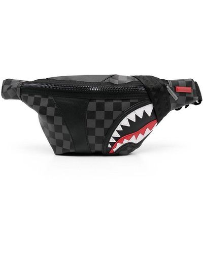 Sprayground Shark-teeth Checked Belt Bag - Gray