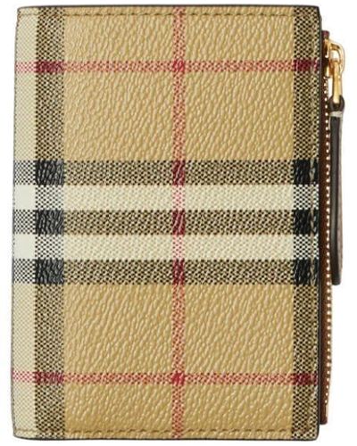 Burberry Vintage Check-Pattern Bi-Fold Wallet - Natural