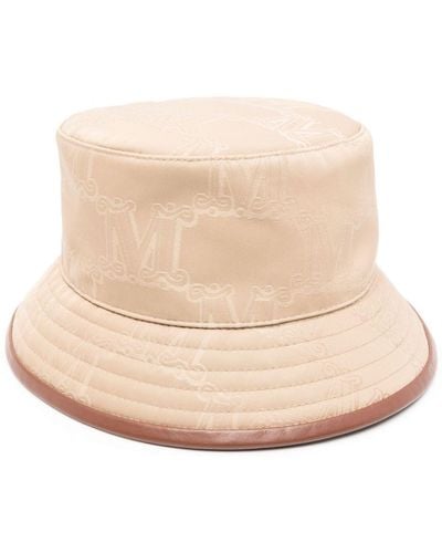Max Mara Tessa Logo-Jacquard Bucket Hat - Natural