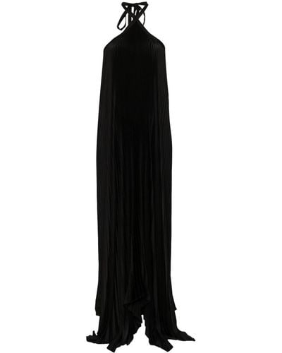 L'idée Deesse Pleated Gown Dress - Black