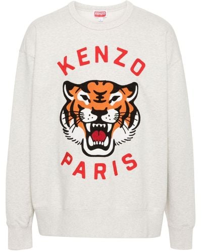 KENZO Lucky Tiger Cotton Sweatshirt - Grey