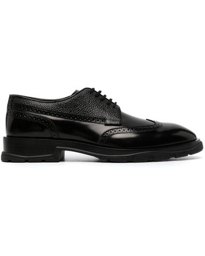Alexander McQueen Lace-Up Leather Brogues - Black
