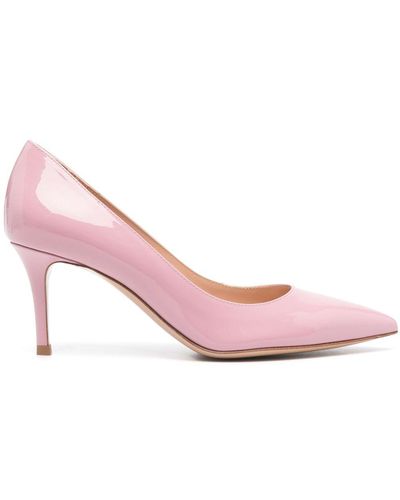 Gianvito Rossi Gianvito 70Mm Leather Court Shoes - Pink