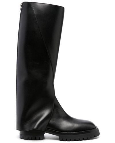 Ann Demeulemeester 45Mm Leather Knee-Length Boots - Black