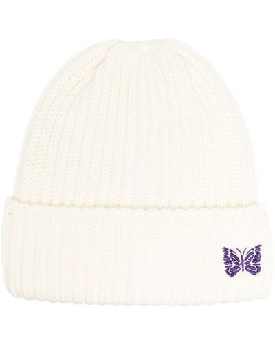 Needles Embroidered-betterfly Beanie - Natural