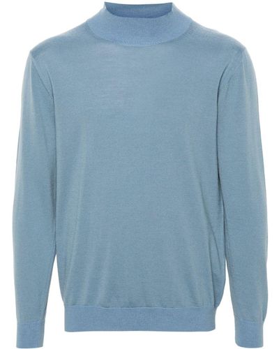Tagliatore Freud Fine-Ribbed Sweater - Blue