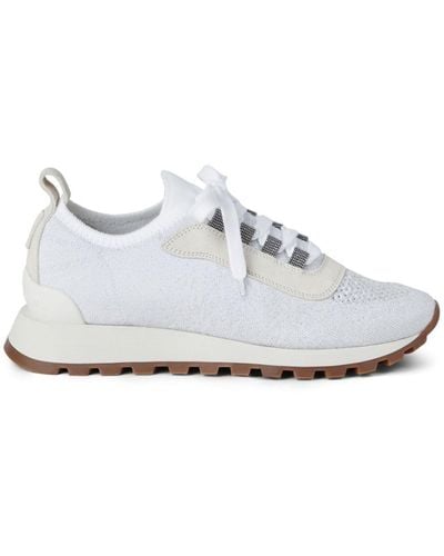 Brunello Cucinelli Knitted Low-Top Trainers - White