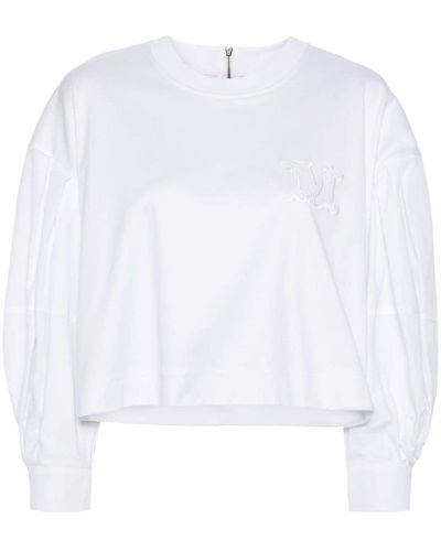 Max Mara Dolly Logo-Embroidered Top - White