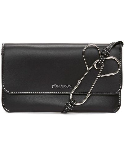 JW Anderson Phone Leather Pouch Bag - Black