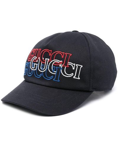Gucci Logo-Embroidered Baseball Cap - Blue