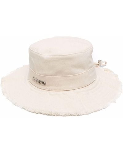 Jacquemus Le Bob Artichaut Neck-strap Cotton Bucket Hat - White