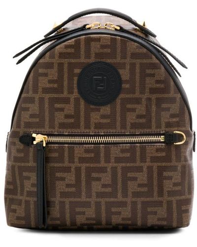 Fendi Stamp-motif Mini Backpack - Brown