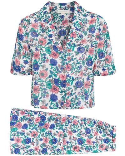Louise Misha Louka Floral-Print Pyjama Set - Blue