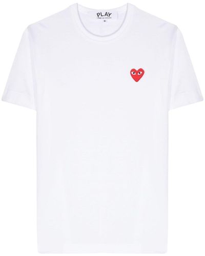 COMME DES GARÇONS PLAY Heart-Patch Cotton T-Shirt - White