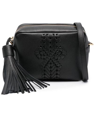 Anya Hindmarch Bow-Detailing Leather Crossbody Bag - Black