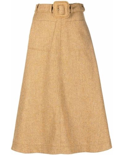Rejina Pyo Belted-waist A-line Skirt - Natural