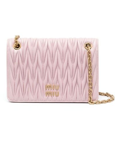 Miu Miu Matelassé-Effect Crossbody Bag - Pink